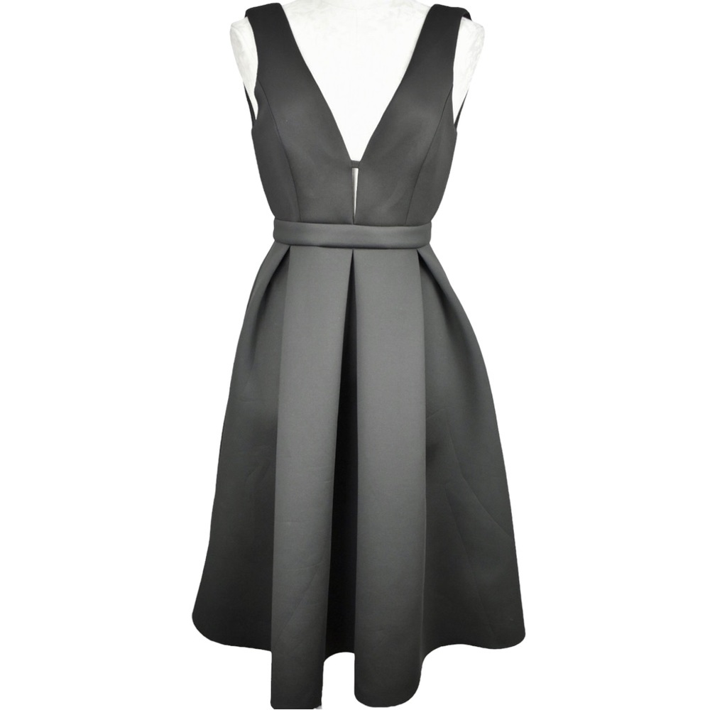 Miss Avenue Deep V Backless Fit n Flare Party Dress